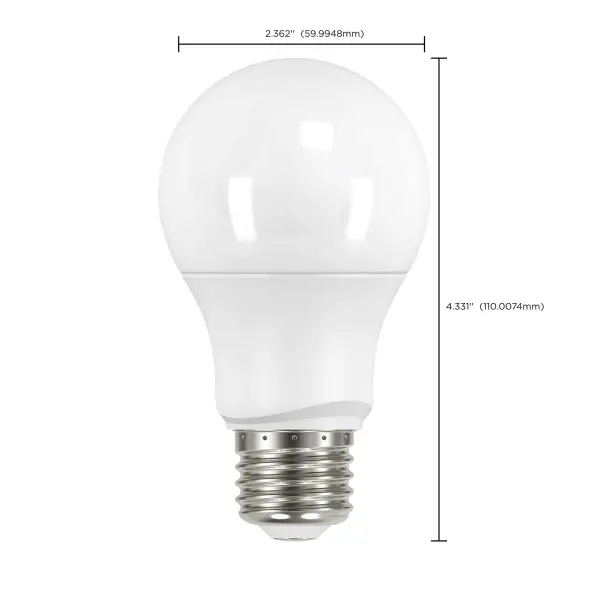 6 Watt - A19 LED - Frosted - 2700K Medium base - 220 deg. Beam Angle - 120 Volt - Non-Dimmable - Image 6