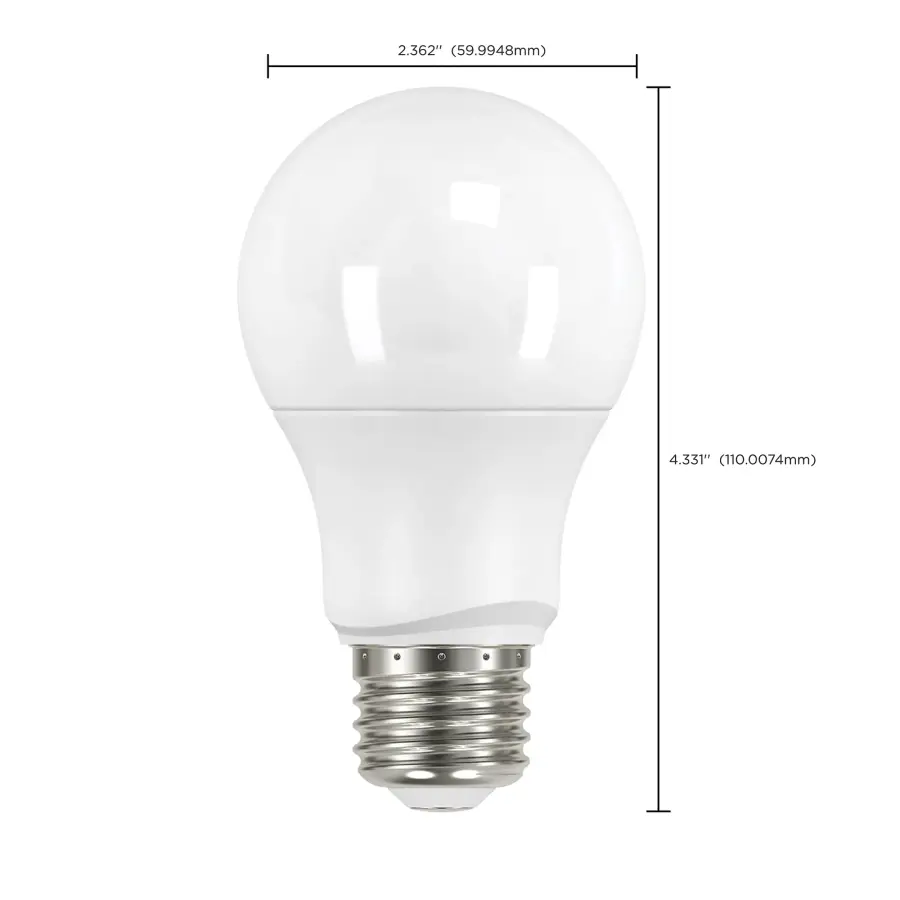 6 Watt - A19 LED - Frosted - 2700K Medium base - 220 deg. Beam Angle - 120 Volt - Non-Dimmable - Image 6