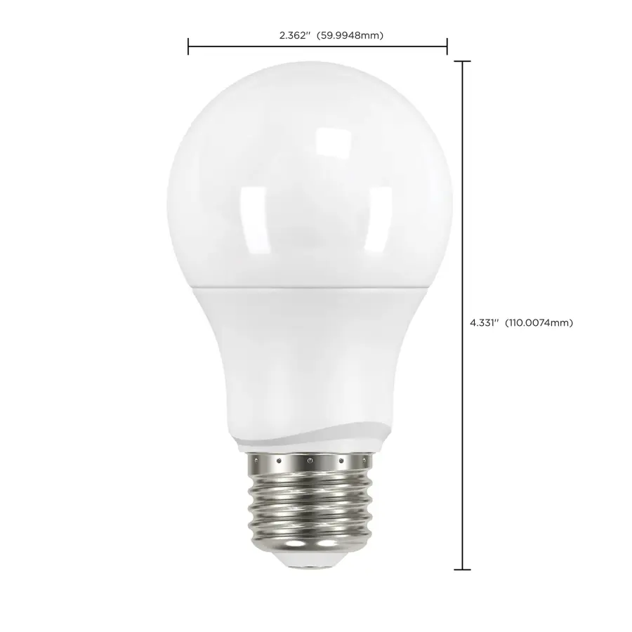 6 Watt - A19 LED - Frosted - 3000K Medium base - 220 deg. Beam Angle - 120 Volt - Non-Dimmable - Image 6