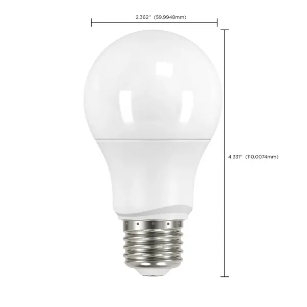 6 Watt - A19 LED - Frosted - 5000K Medium base - 220 deg. Beam Angle - 120 Volt - Non-Dimmable - Image 3