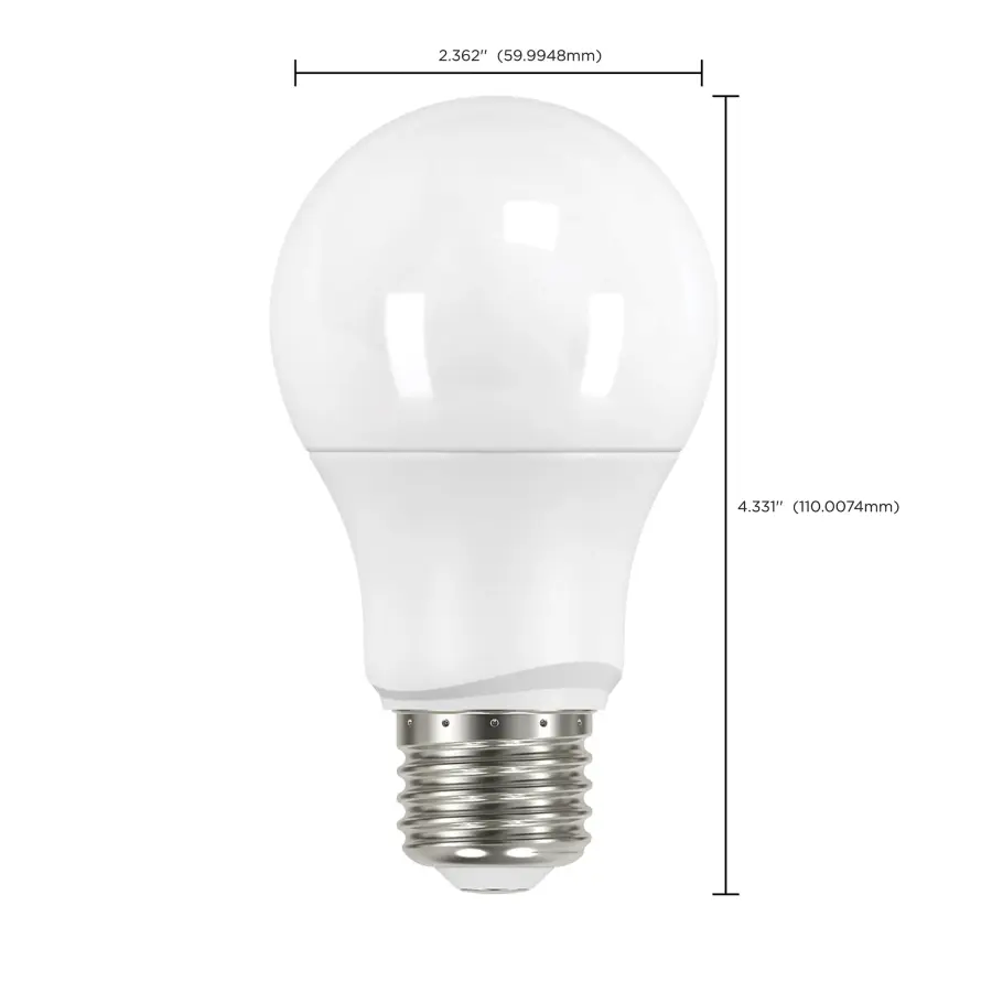 6 Watt - A19 LED - Frosted - 5000K Medium base - 220 deg. Beam Angle - 120 Volt - Non-Dimmable - Image 3