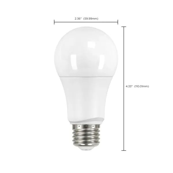 9.5 Watt - A19 LED - Frosted - 3000K Medium base - 220 deg. Beam Angle - 120 Volt - Non-Dimmable - Image 3