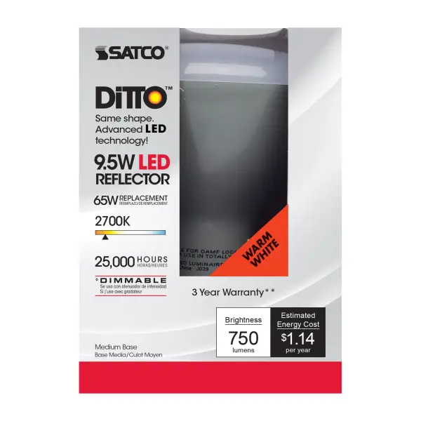 9.5 Watt - BR30 LED - 105 deg. Beam Angle - 2700K - Medium base - 120 Volt - Dimmable - Image 3