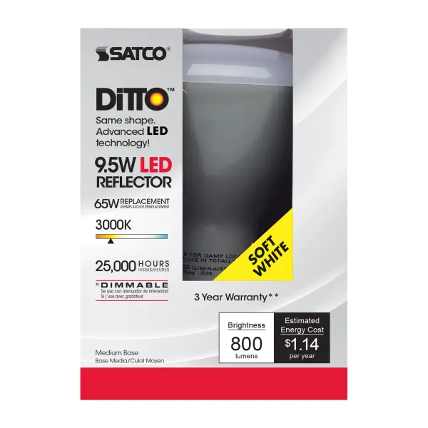 9.5 Watt - BR30 LED - 105 deg. Beam Angle - 3000K - Medium base - 120 Volt - Dimmable - Image 3