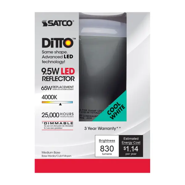 9.5 Watt - BR30 LED - 105 deg. Beam Angle - 4000K - Medium base - 120 Volt - Dimmable - Image 4