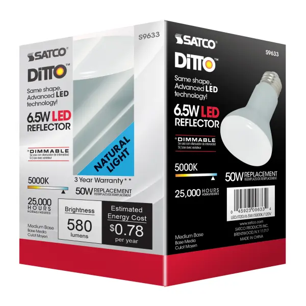 6.5 Watt - LED R20 - 5000K - 107 deg. Beam Angle - Medium base - 120 Volt - Dimmable - Image 8