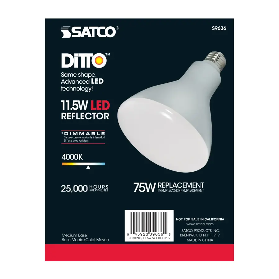 11.5 Watt - LED BR40 - 4000K - 103 deg. Beam Angle - Medium base - 120 Volt - dimmable - Image 3