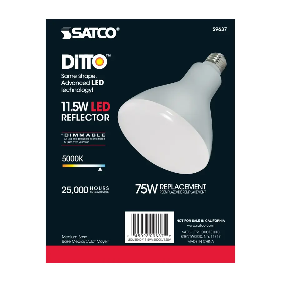 11.5 Watt - LED BR40 - 5000K - 103 deg. Beam Angle - Medium base - 120 Volt - dimmable - Image 3