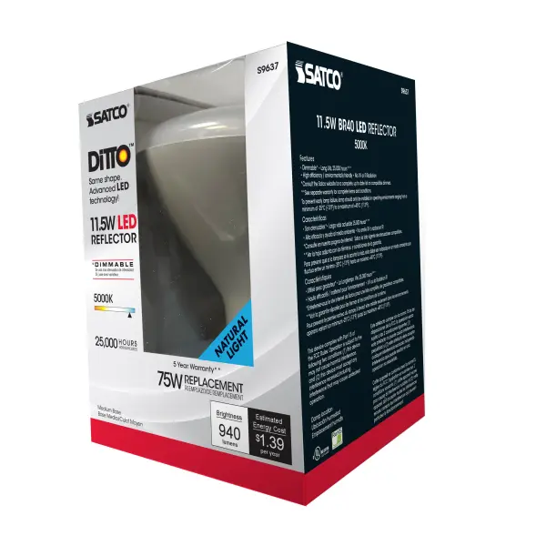 11.5 Watt - LED BR40 - 5000K - 103 deg. Beam Angle - Medium base - 120 Volt - dimmable - Image 7