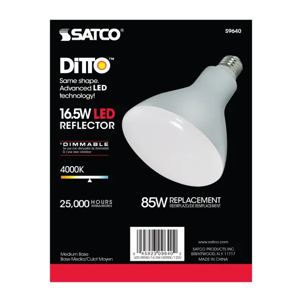 16.5 Watt - LED BR40 - 4000K - 103 deg. Beam Angle - Medium base - 120 Volt - Dimmable - Image 3