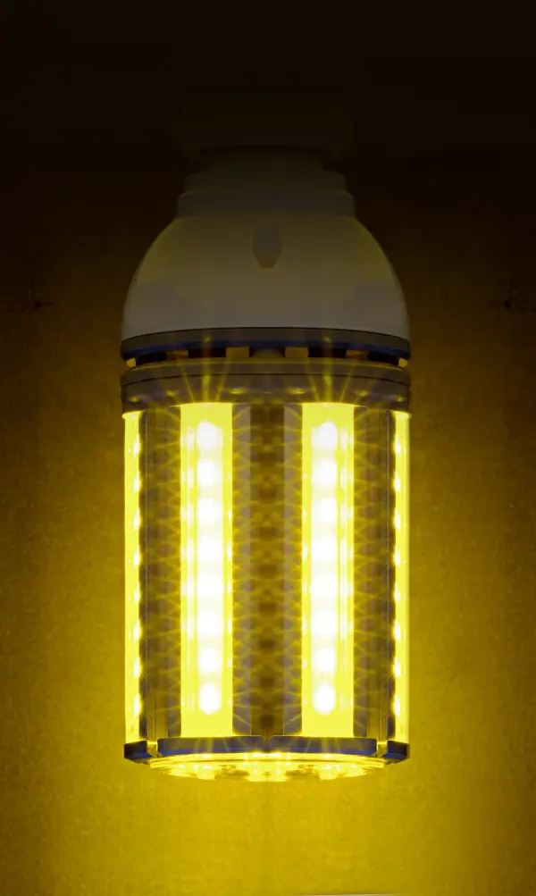 18 Watt LED HID Replacement - Amber 585nm - Medium base - 100-277 Volt - alternate view