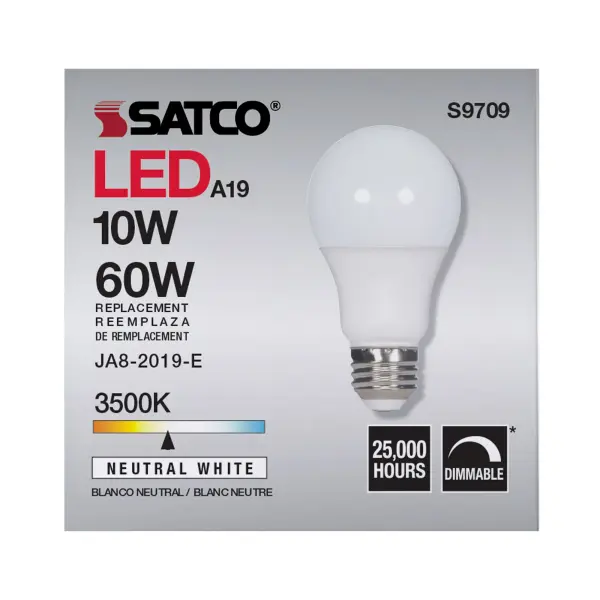 10 Watt - LED A19 - 3500K - Medium base - 120 Volt - 90 CRI - Image 6