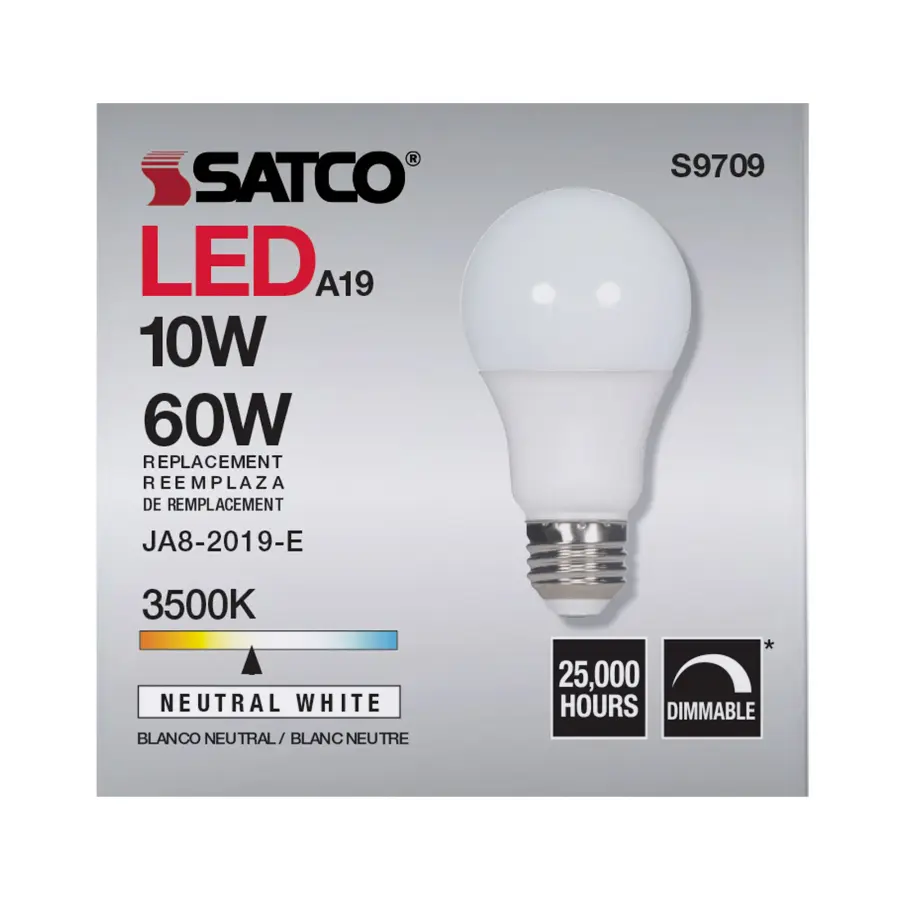 10 Watt - LED A19 - 3500K - Medium base - 120 Volt - 90 CRI - Image 6