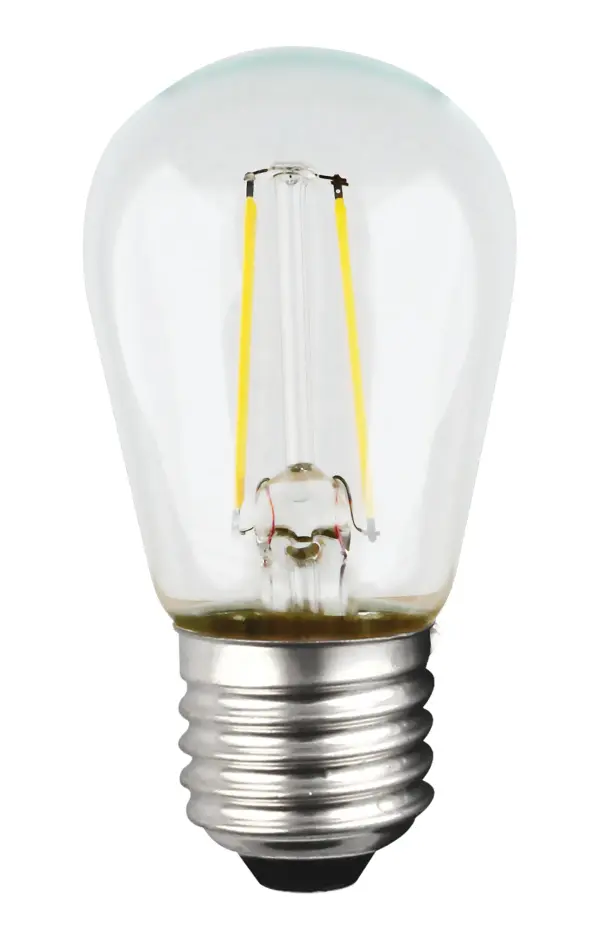 1 Watt LED Filament - S14 - Clear - Medium base - 2700K - 120 Volt