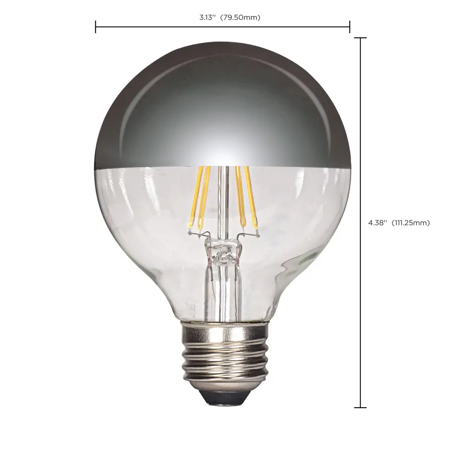 4.5 Watt G25 LED Filament - Silver crown - Medium base - 2700K - 430 Lumens - 120 Volt - Image 9