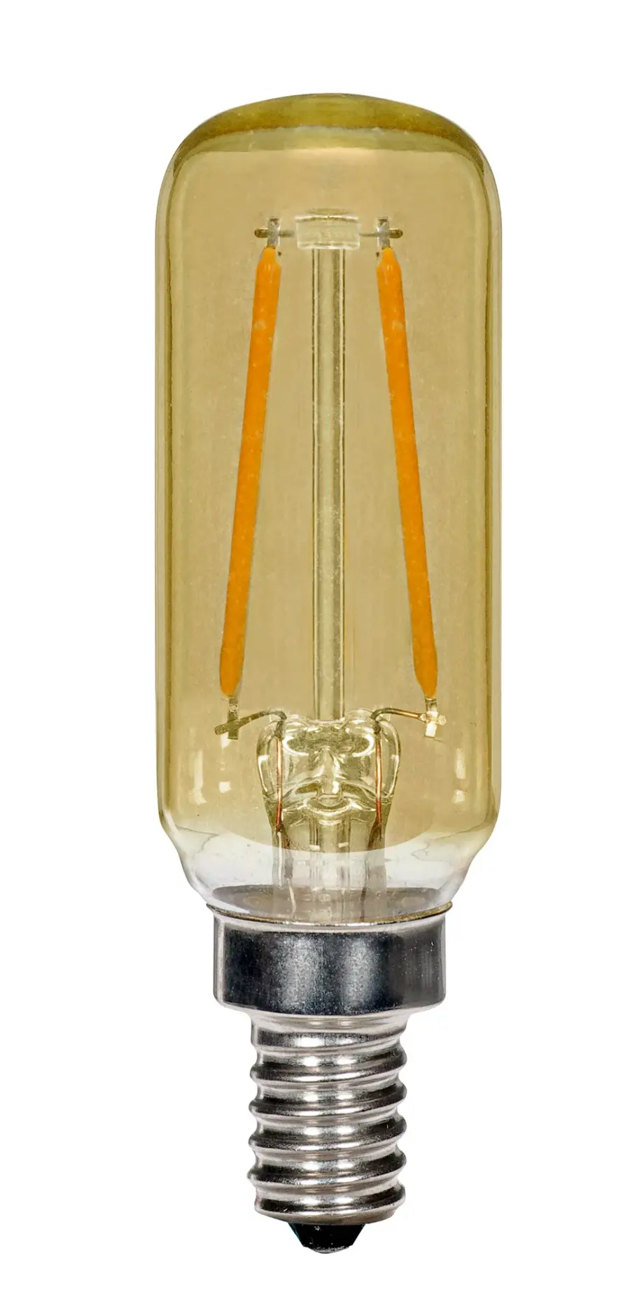 2.5 Watt T6 LED Filament - Amber - Candelabra base - 2000K - 150 Lumens - 120 Volt - Image 1
