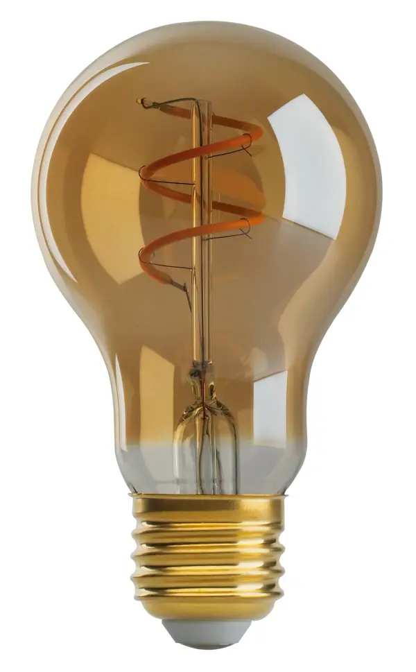 4.5 Watt A19 LED Filament - Amber - Medium base - 2000K - 260 Lumens - 120 Volt