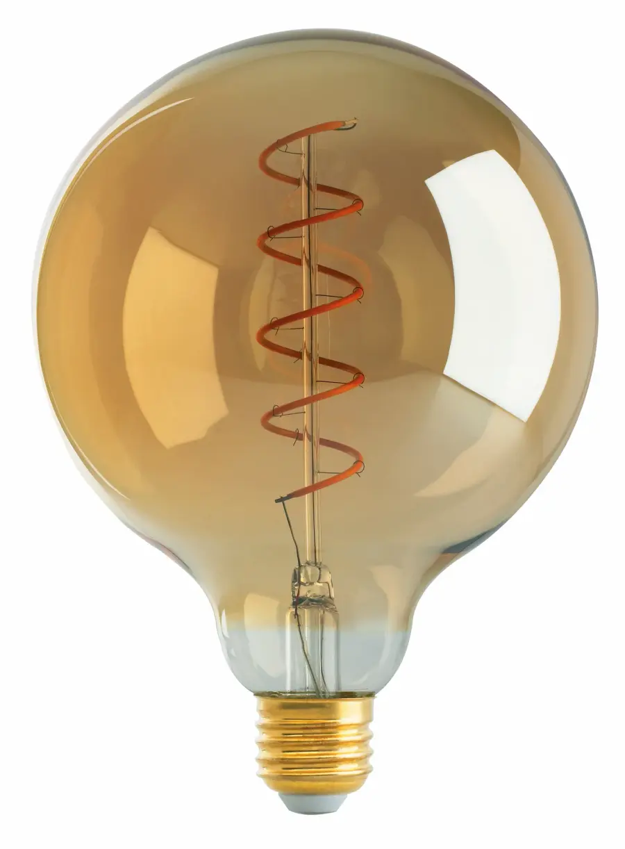 4.5 Watt G40 LED Filament - Amber - Medium base - 2000K - 240 Lumens - 120 Volt - Image 1