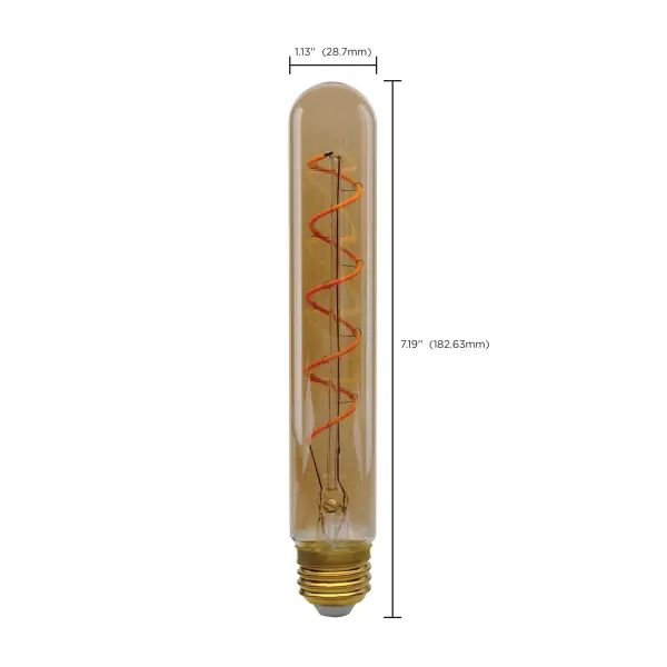 4.5 Watt T9 LED Filament - Amber - Medium base - 2000K - 240 Lumens - 120 Volt - Image 9