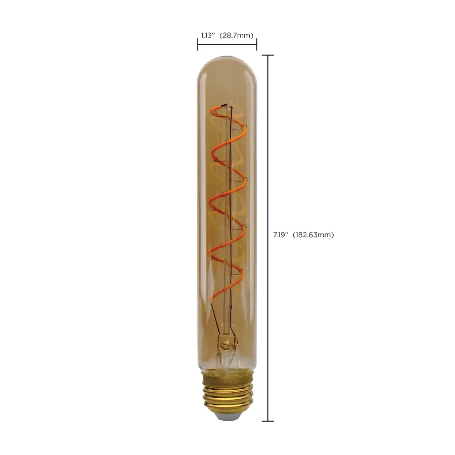 4.5 Watt T9 LED Filament - Amber - Medium base - 2000K - 240 Lumens - 120 Volt - Image 9