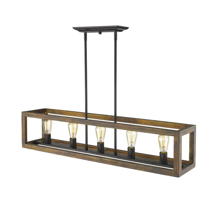 Golden Lighting Sutton 5-Light Island Light in Matte Black - Image 1