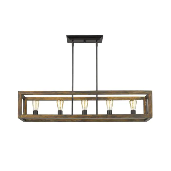 Golden Lighting Sutton 5-Light Island Light in Matte Black - Image 4