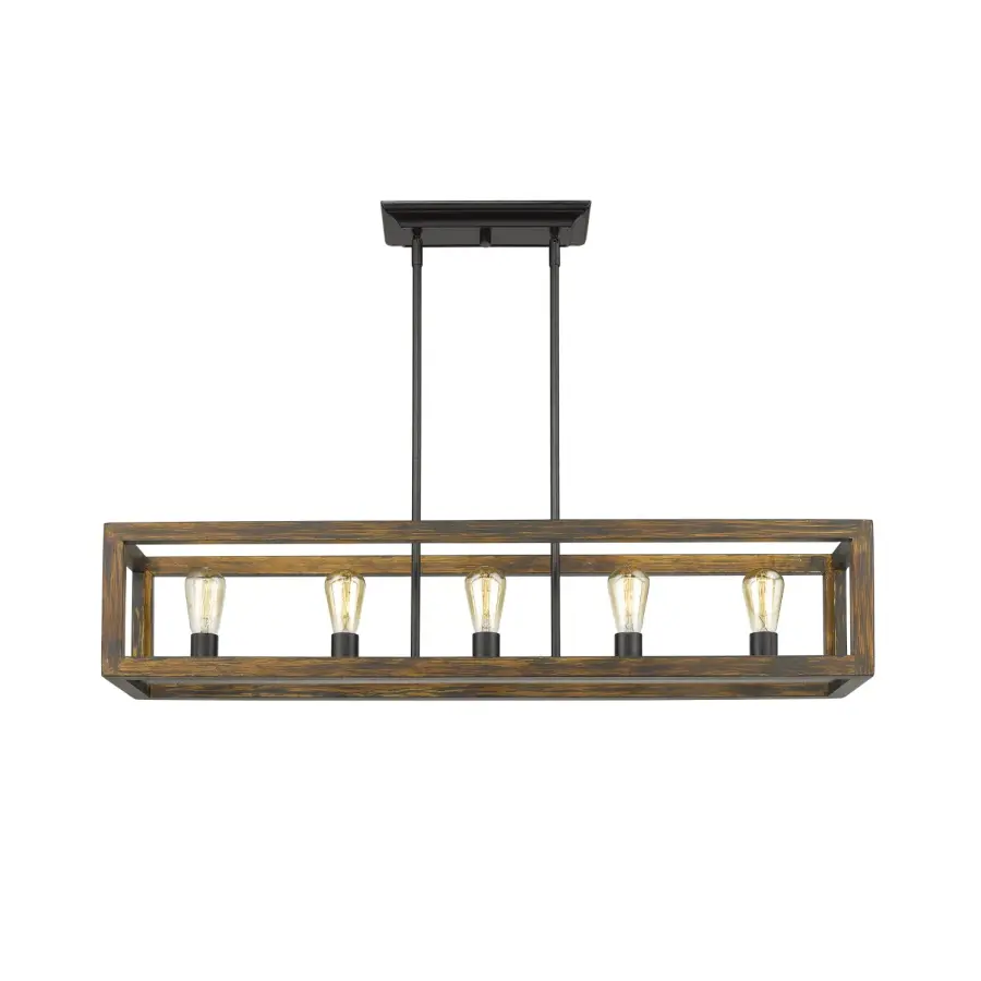 Golden Lighting Sutton 5-Light Island Light in Matte Black - Image 4