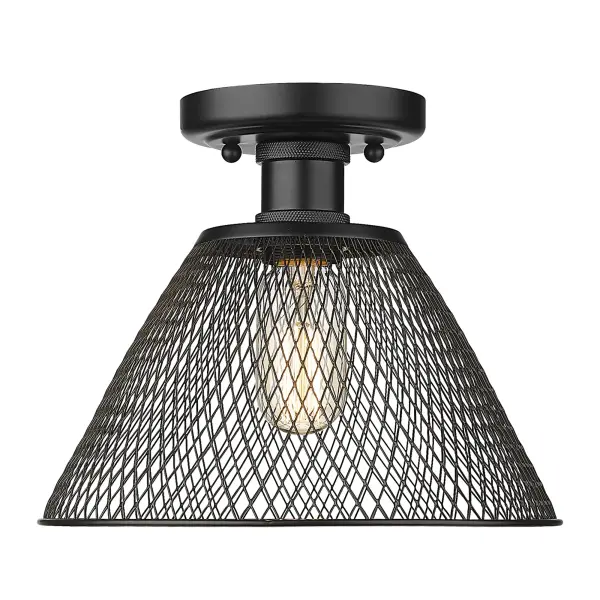 Carver 1-Light Semi-Flush Mount in Matte Black - Image 2