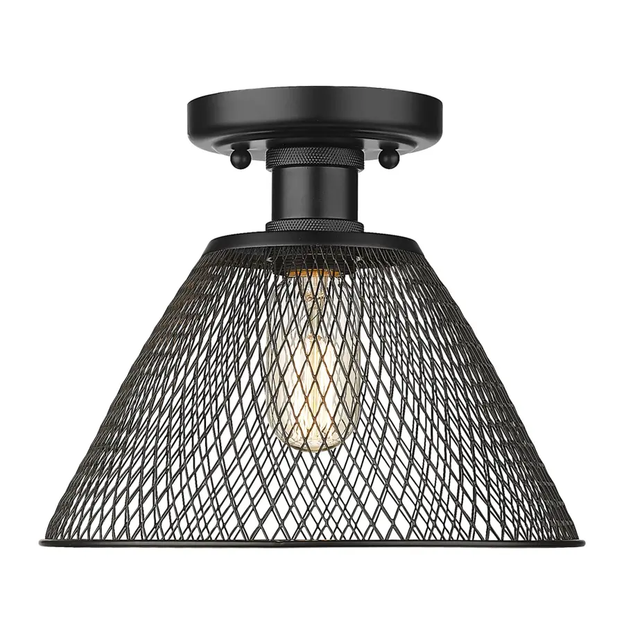 Carver 1-Light Semi-Flush Mount in Matte Black - Image 2
