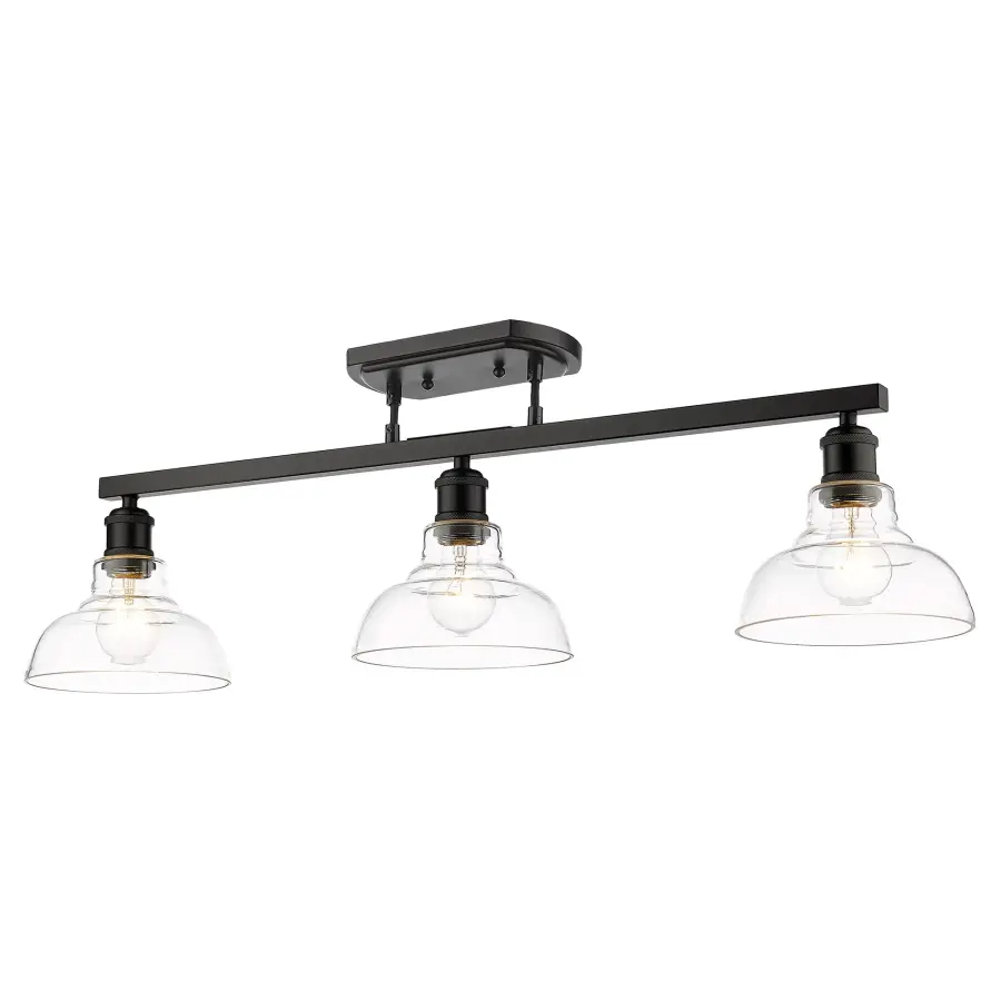 Carver 3-Light Semi-Flush Mount in Matte Black - Image 1