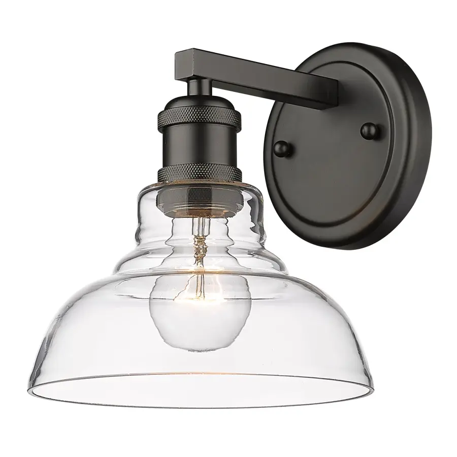 Carver 1-Light Vanity in Matte Black and Clear Glass - Image 1