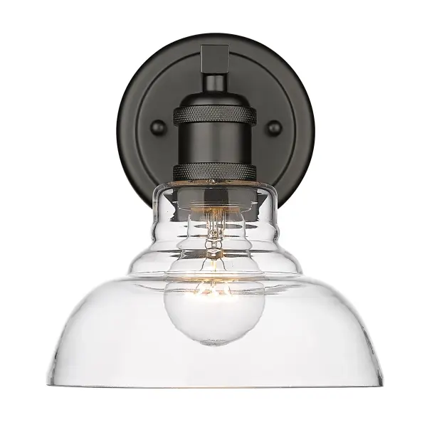 Carver 1-Light Vanity in Matte Black and Clear Glass - Image 2
