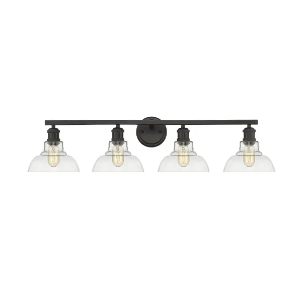 Carver 4-Light Vanity in Matte Black with Clear Glass - Image 2