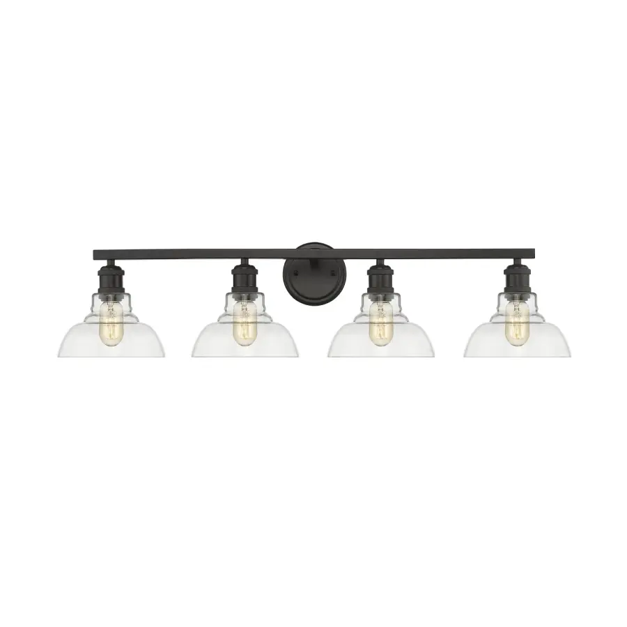 Carver 4-Light Vanity in Matte Black with Clear Glass - Image 2