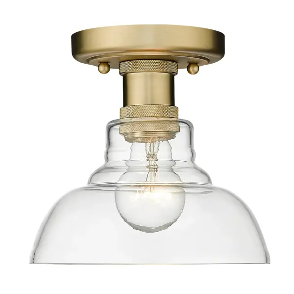 Carver 1-Light Flush Mount in Brushed Champagne Brass - Image 2