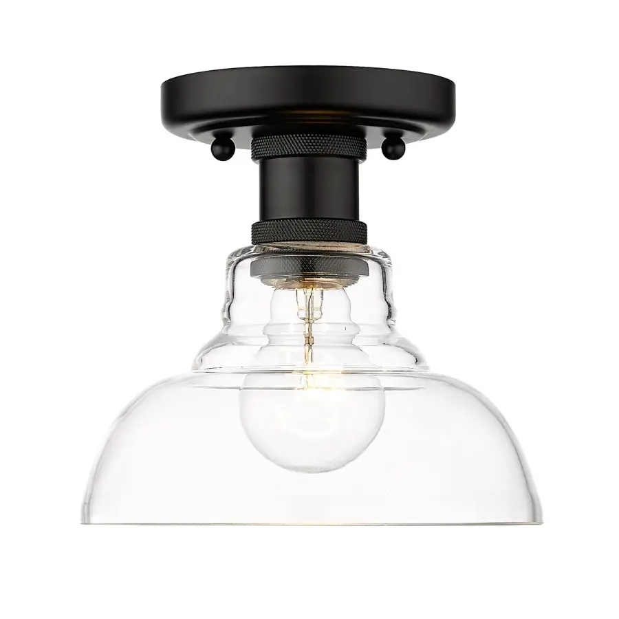 Carver 1-Light Flush Mount in Matte Black with Clear Glass - Image 2