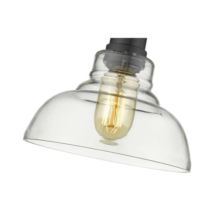 Carver 1-Light Pendant in Matte Black and Clear Glass - Image 4