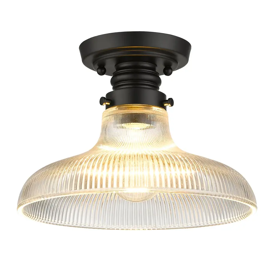 Clary One Light Flush Mount in Matte Black - Image 1