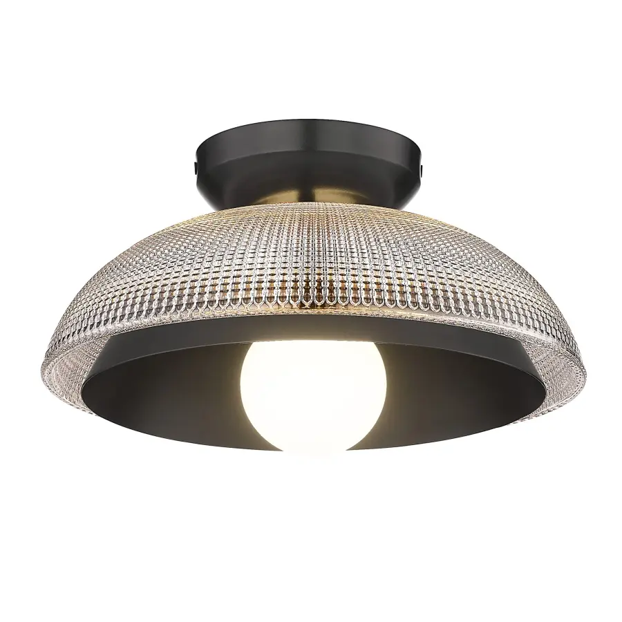 Stylish Low-Profile Lighting with Prismatic Glass Charm - Image 1