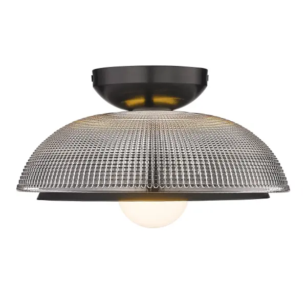 Golden Lighting Crawford 1-Light Flush Mount in Matte Black - Image 3