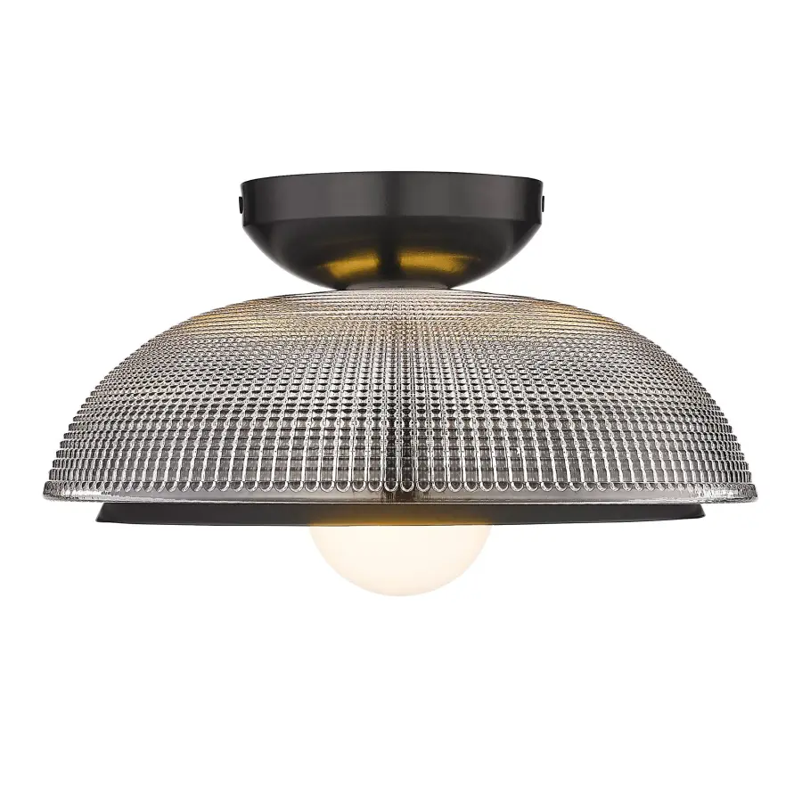 Golden Lighting Crawford 1-Light Flush Mount in Matte Black - Image 3