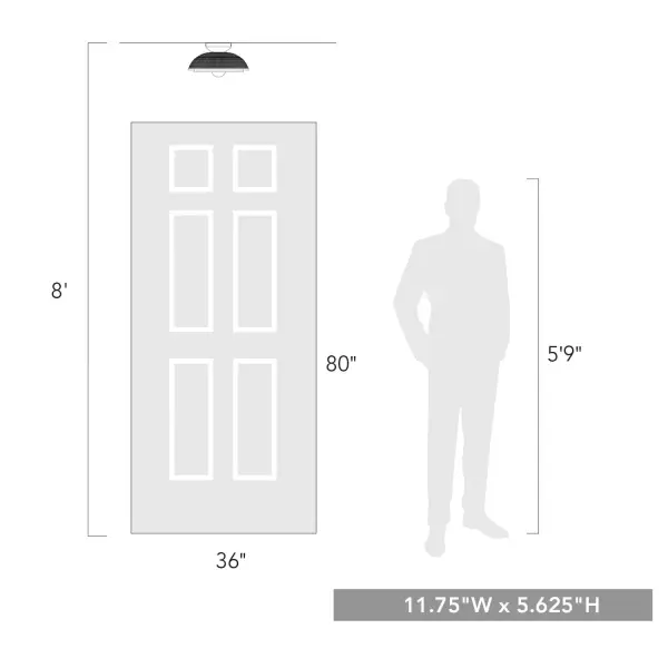 Golden Lighting Crawford 1-Light Flush Mount in Matte Black - Image 7
