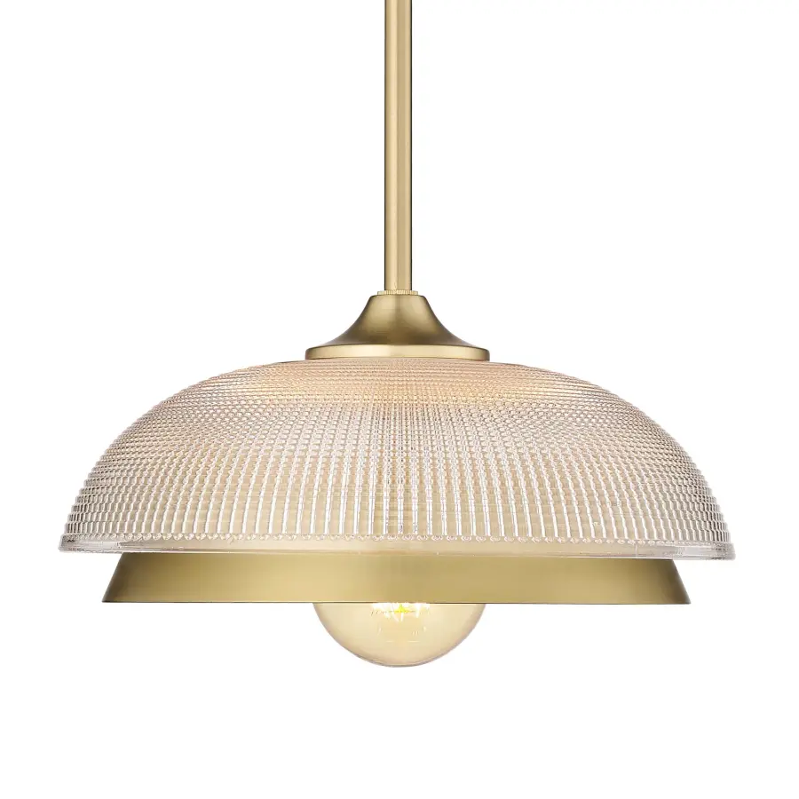 Golden Lighting Crawford 1-Light Pendant in Brushed Champagne Brass - Image 1
