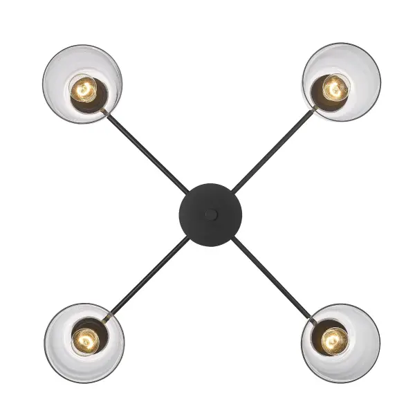 Golden Lighting Remy 4-Light Flush Mount in Matte Black - Image 3