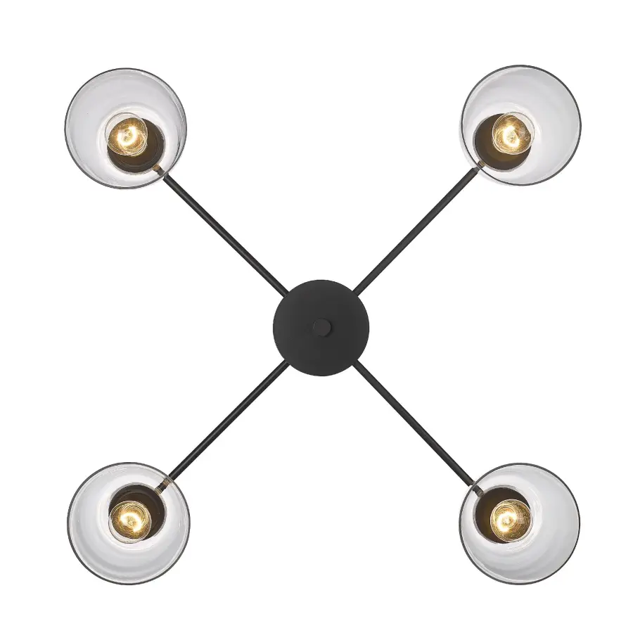 Golden Lighting Remy 4-Light Flush Mount in Matte Black - Image 3