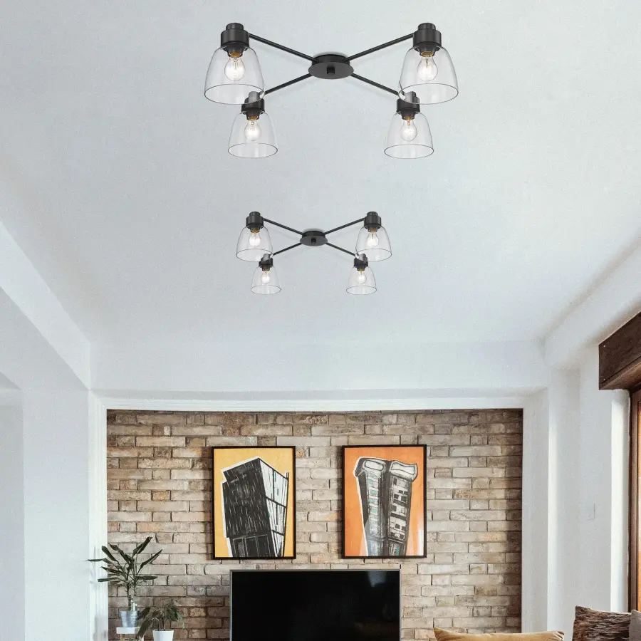Golden Lighting Remy 4-Light Flush Mount in Matte Black - Image 4