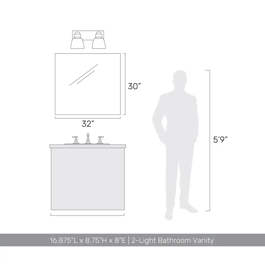 Golden Lighting Remy 2-Light Vanity in Matte Black - Image 6