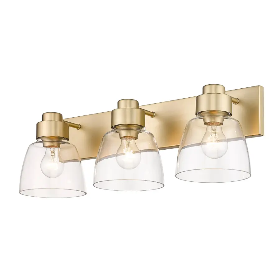Elegant Transitional Vanity Light with Luxurious Champagne Brass Finish - Image 1