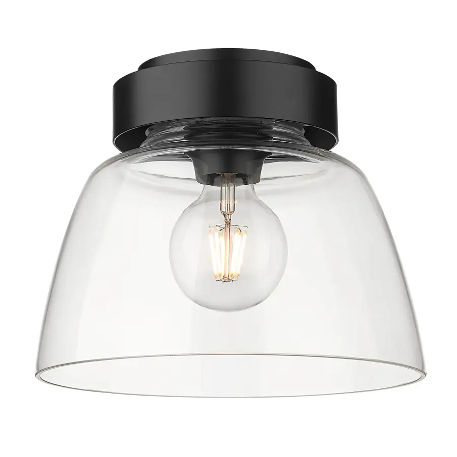 Golden Lighting Remy 1-Light Flush Mount in Matte Black - Image 1