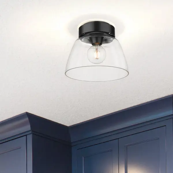 Golden Lighting Remy 1-Light Flush Mount in Matte Black - Image 5